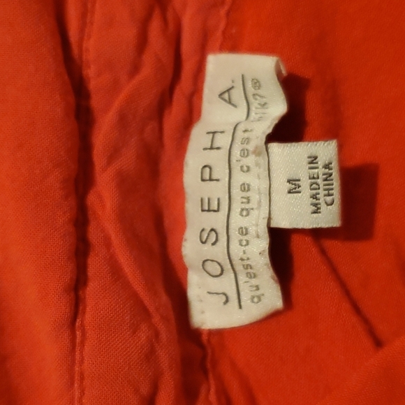 4/$20 Joseph A orange asymmetrical Long-sleeved button down top - Picture 9 of 12